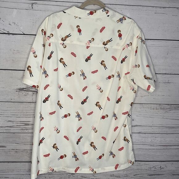 Stranger Things Mens 2X‎ Netflix Hopper Short Sleeve White Shirt Button Down - Picture 8 of 11